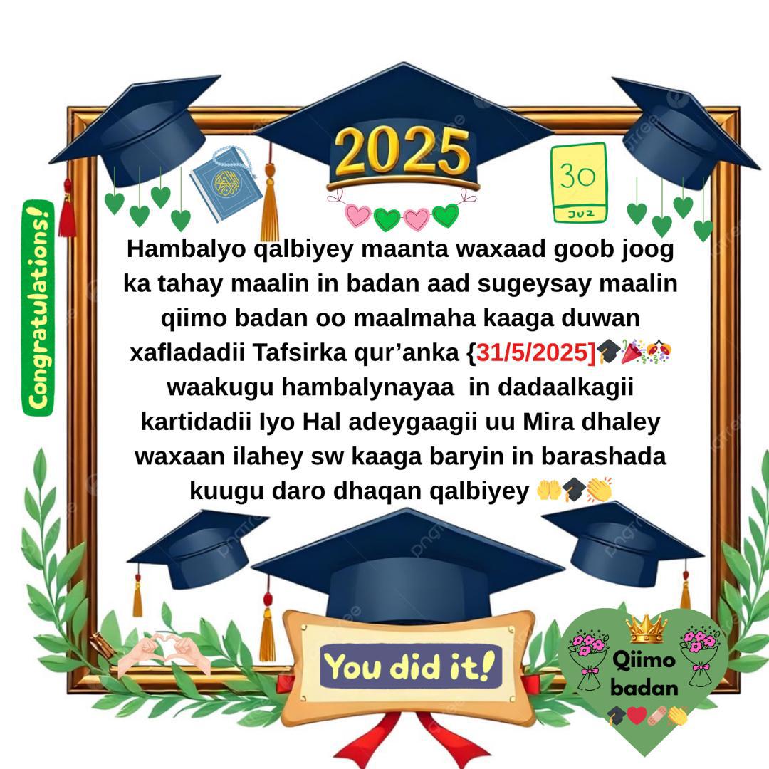 Raabitaad 5 Tiradii U badneed oo khatimay 114 Quranka